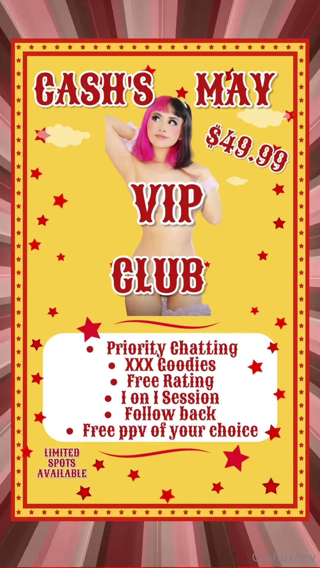 Cash s may vip club you have to join this month s exclusive club to be 