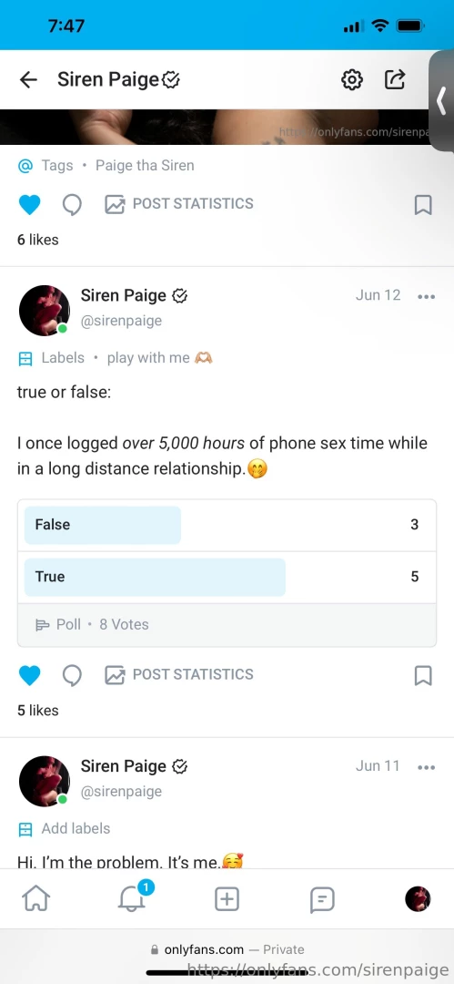 True or false over 5 000 hours of phone sex unlock to hear my answer 