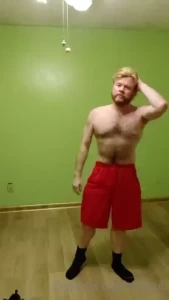 Having a good wank in the empty room at the house