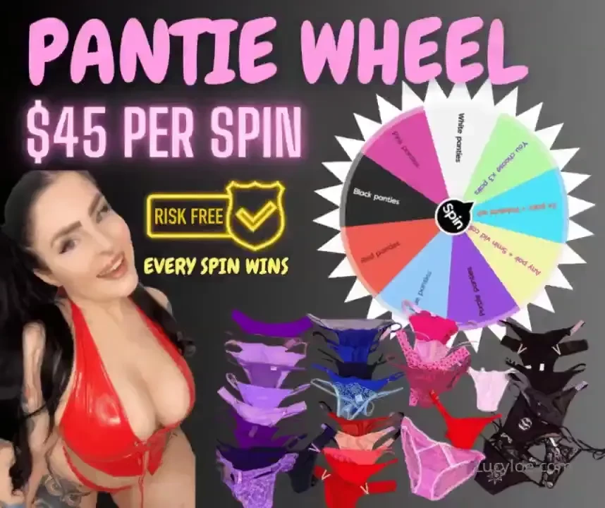 Panty wheel get my panties for only 45 per spin my cheapest deal ever 