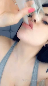 lucyloe - Thirsty thot filthy solo dildo ride i cum into a glass and drink it 