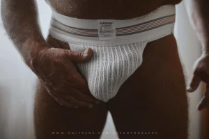 He s always horny after a sweaty workout in his jock