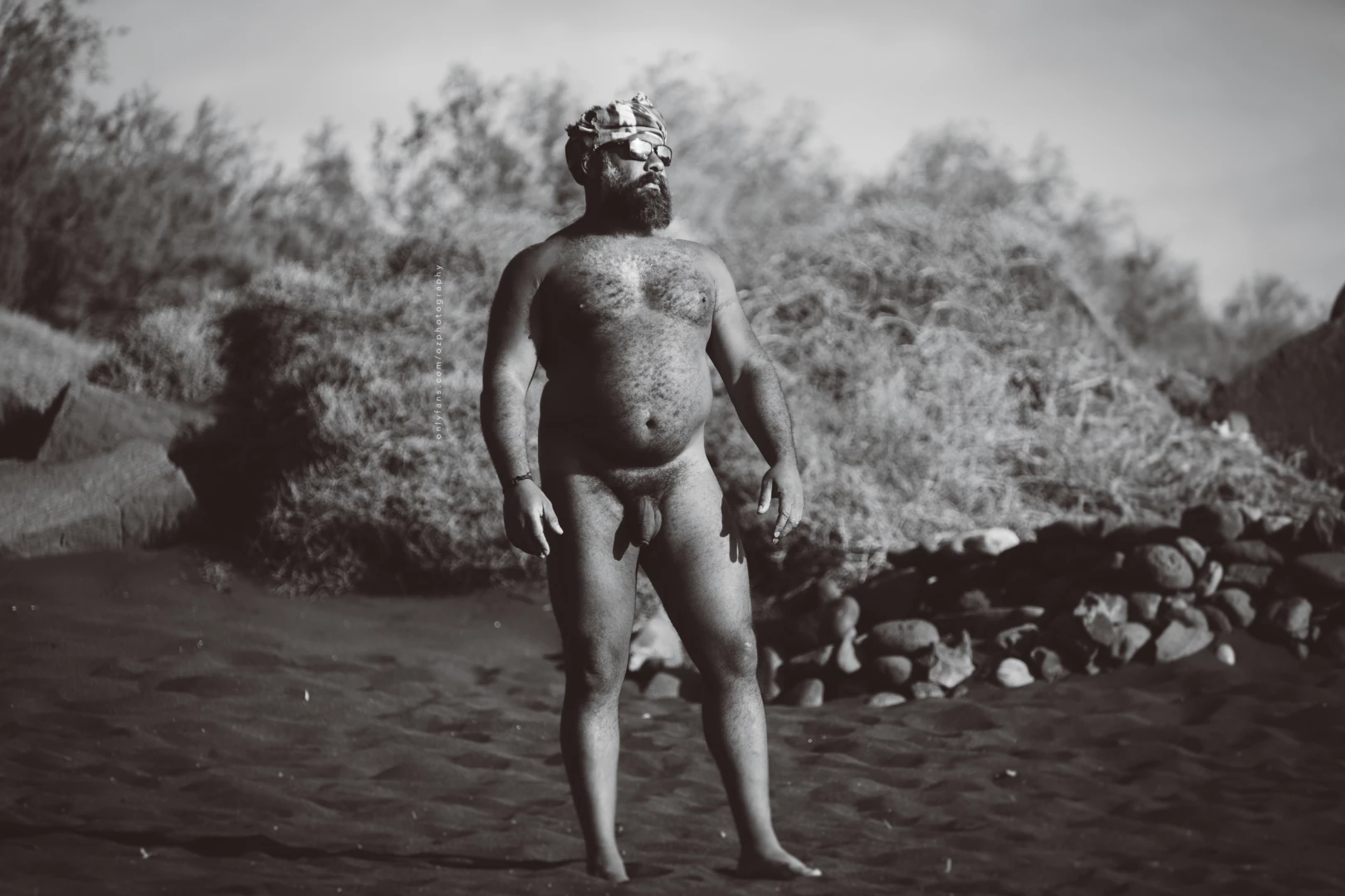 Sea sun sand - you and me naked on a deserted beach 