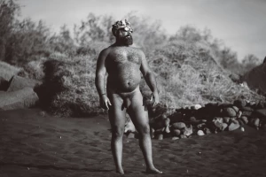 Sea sun sand - you and me naked on a deserted beach
