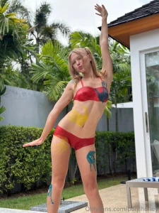 Covered in color kissed by art this body is my canvas today do you