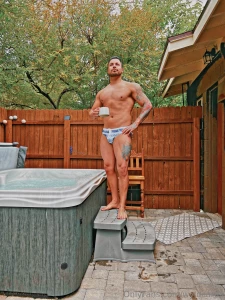 Coffee and hot tub not a bad way to start the day would you agree