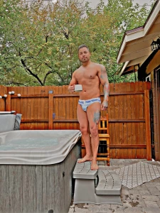 Coffee and hot tub not a bad way to start the day would you agree part 1