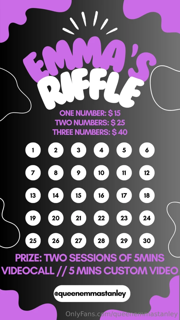 And you will love it there are 30 numbers you can pick just one two or 