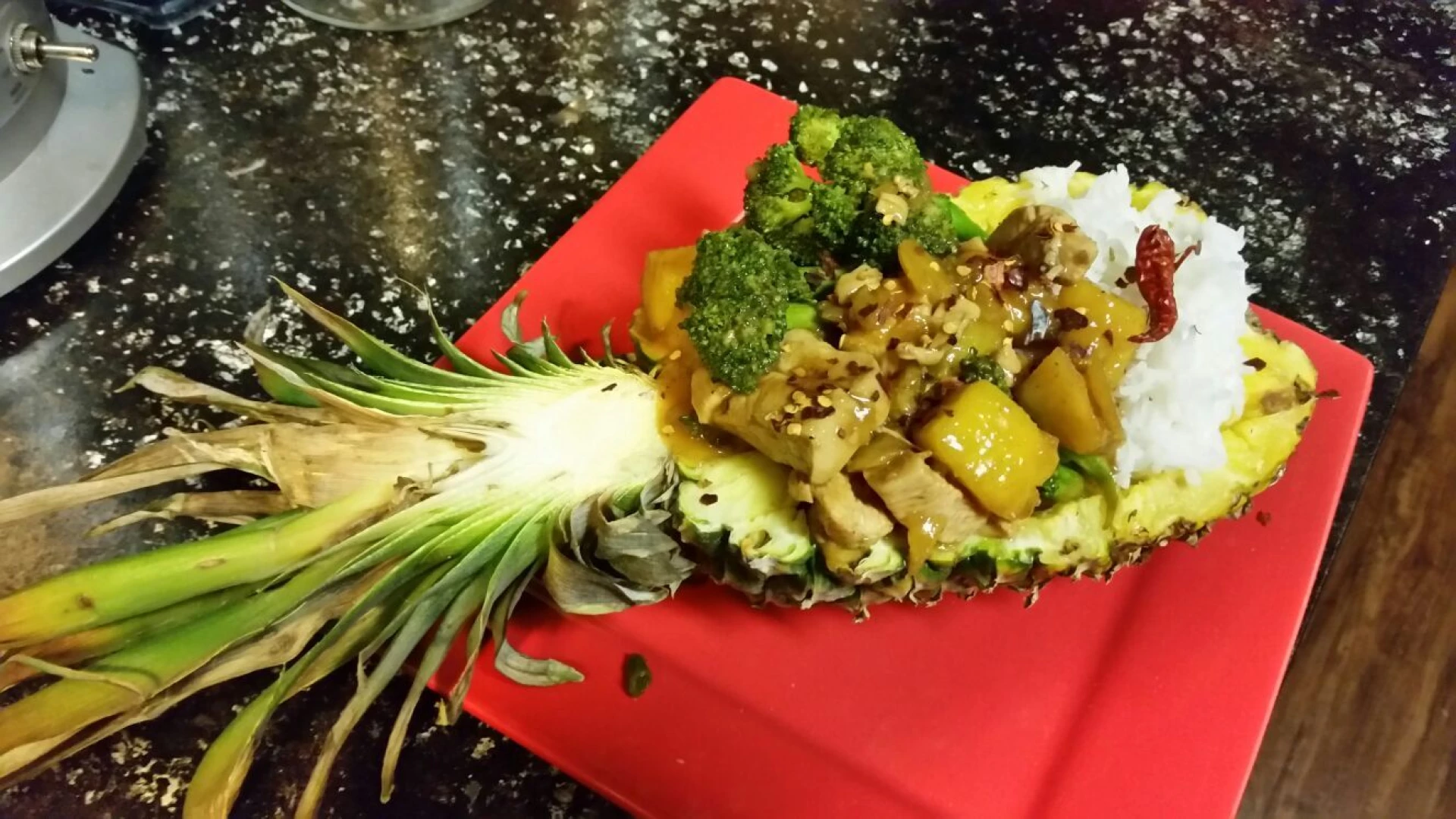 Dinner tim i added 3 green bird s eye chili s for spice 