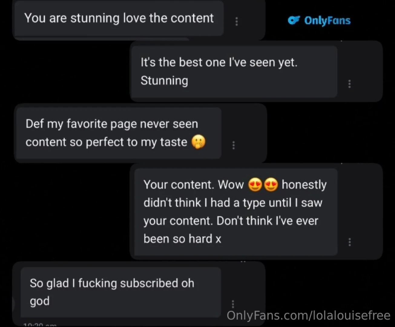 Recent new subscriber feedback onlyfans com lolalouisex lolalouisex 