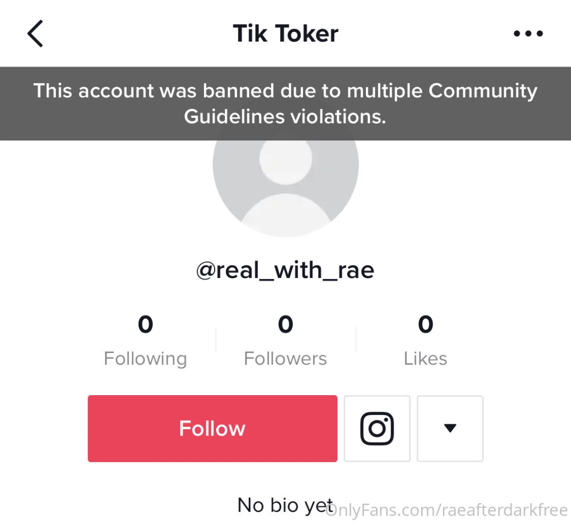 Woke up to this awful news that my tiktok account was permanently 