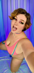 Pride month photoset and vid wearing my pansexual colors for this one part 12