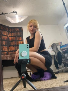 I got a new skirt what do you think it shows off a lot of leg lol part 1