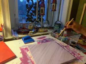 Body painting transferred to canvas part 1