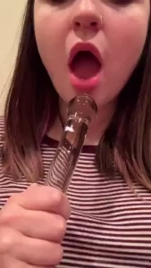 A special treat for easter sucking on my dildo and fucking myself is