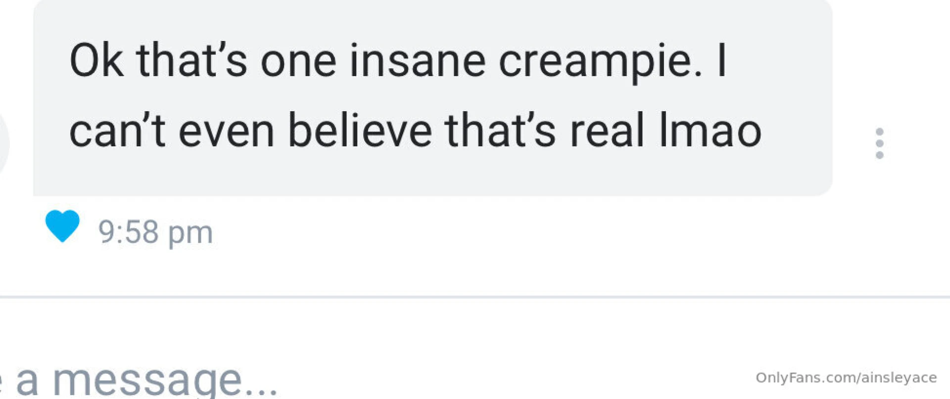 Response from my new creampie video 