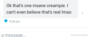 Response from my new creampie video