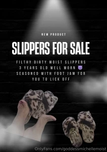 Well worn filthy slippers for sale 300