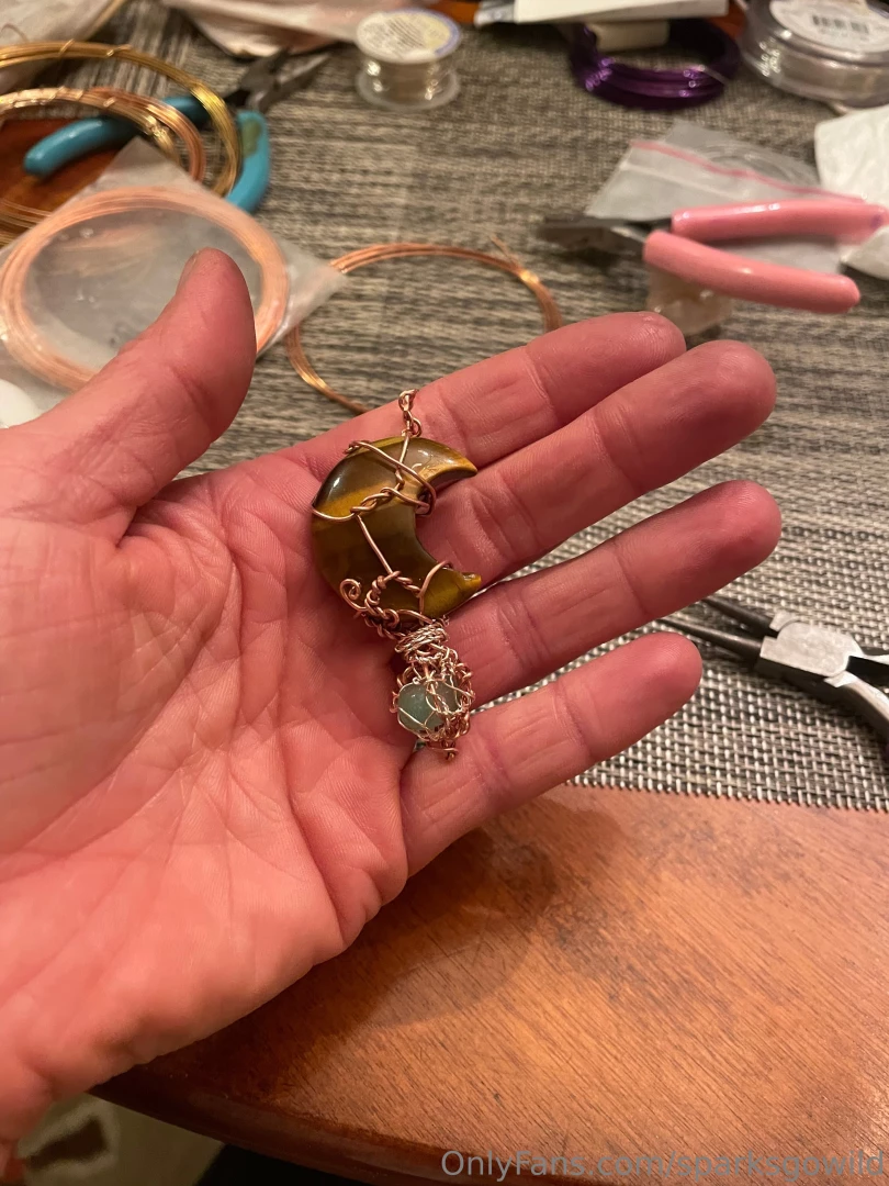 Tigers eye moon with green emerald star drip part 3 