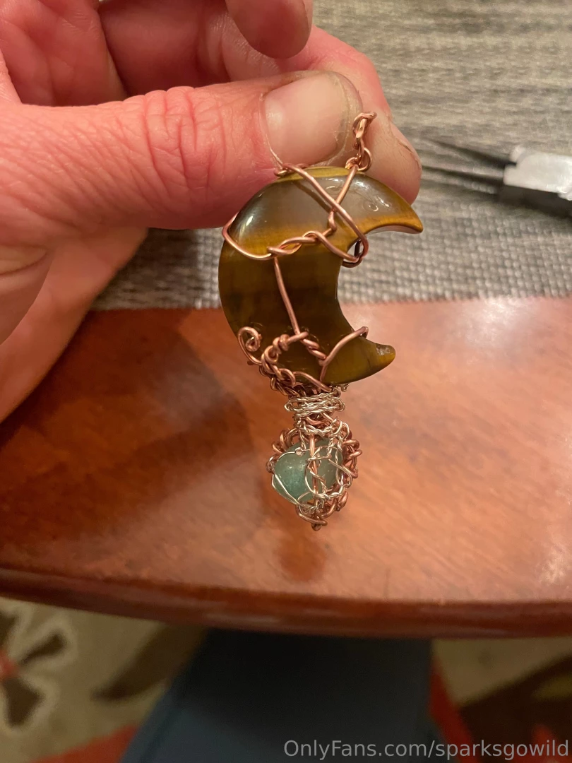 Tigers eye moon with green emerald star drip part 5 