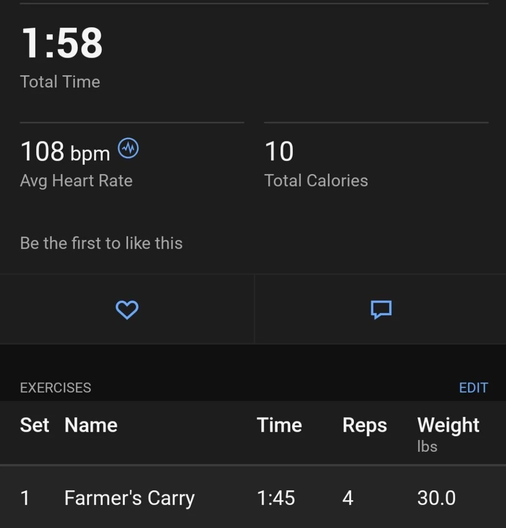 My body after a 30 min workout plus my stats 
