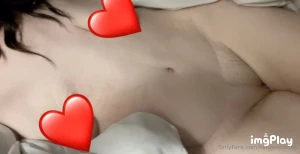 Laying in bed playing with my saggy tits and showing off my pussy