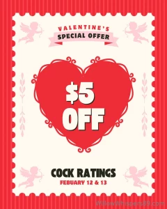 For today and tomorrow only 5 off cock ratings consider this your