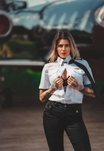 This hot pilot is ready to taken off jump on board unbuckle up and part 434