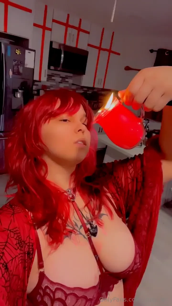 Sexy new robe lingerie and wax play 