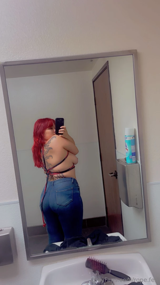 More shibari in the work bathroom part 2 