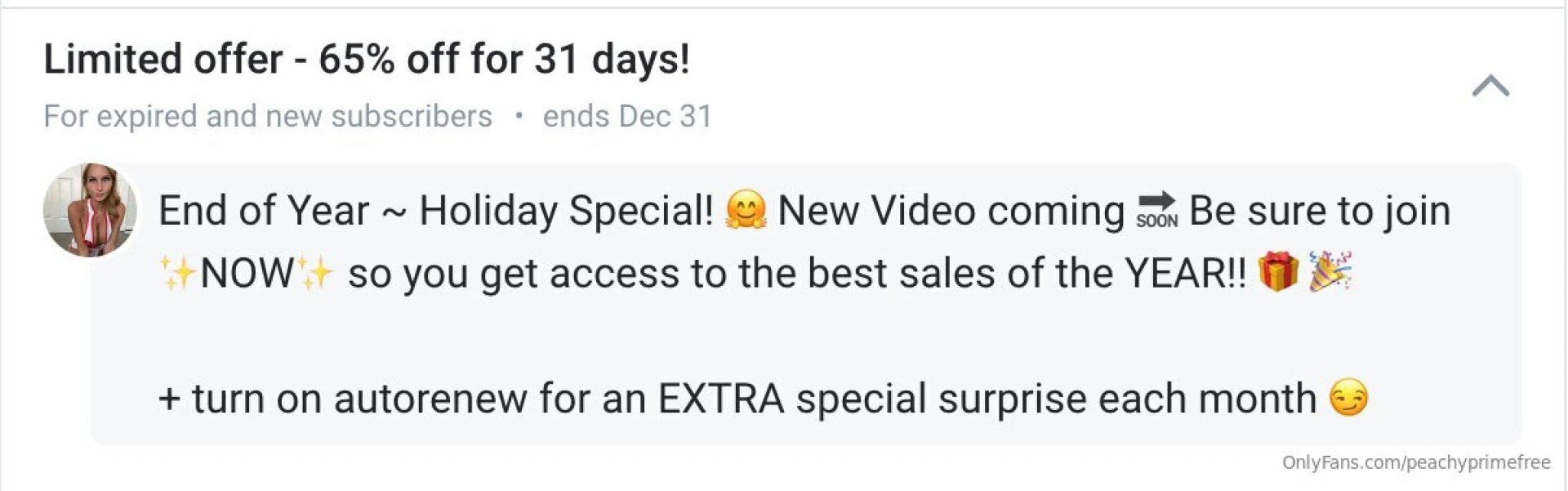 Checkout the new special on my vip page with only 2 weeks left in 2024 