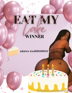 Birthday winner is congrats baby you really had a sweet tooth eating