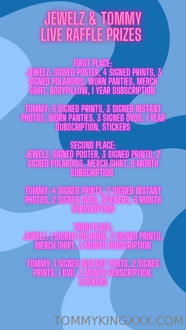 Live show prizes this friday on tommykingvip do not miss out 