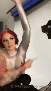 Painting my body for the angel shoot