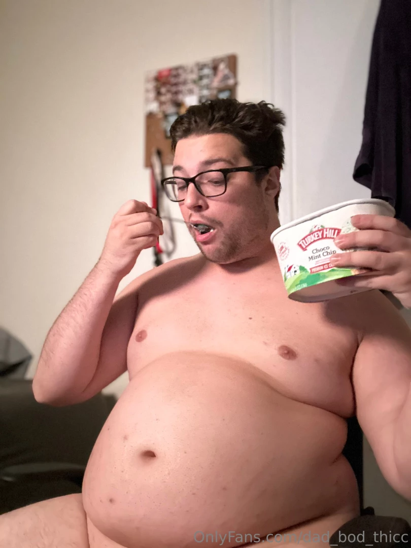 Replace the ice cream with lard and make me your fat fuck butterball 