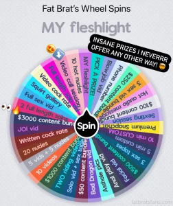 Brats wheel spins tip 5 for 1 spin 10 for 2 spins 15 for 3 spins 20