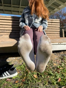 Huge photo set including dirty white socks booty in a thong bare