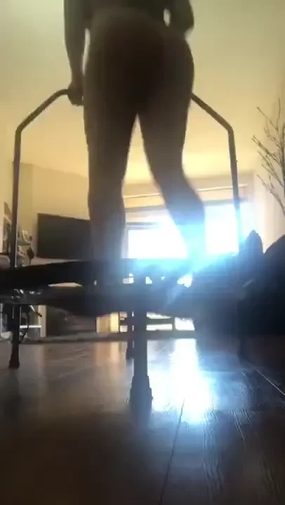 Naked trampoline fun time to perk you right up for lunch nsfw 