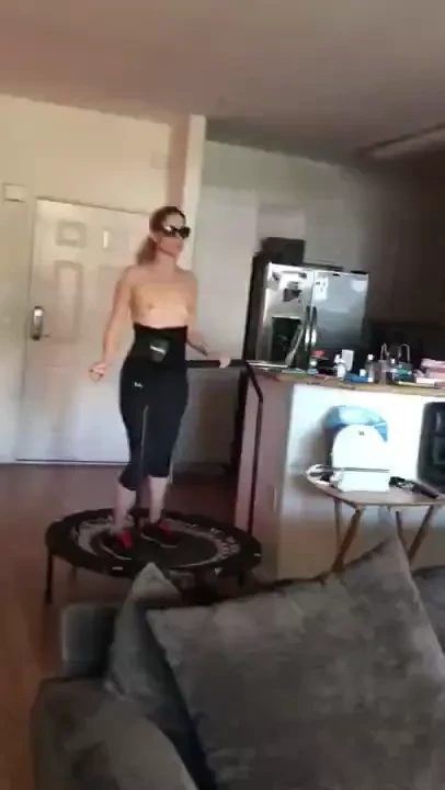 Girls jumping on trampolines nsfw 