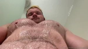 Waterfalls down these massive pecs of mine those huge peaking biceps