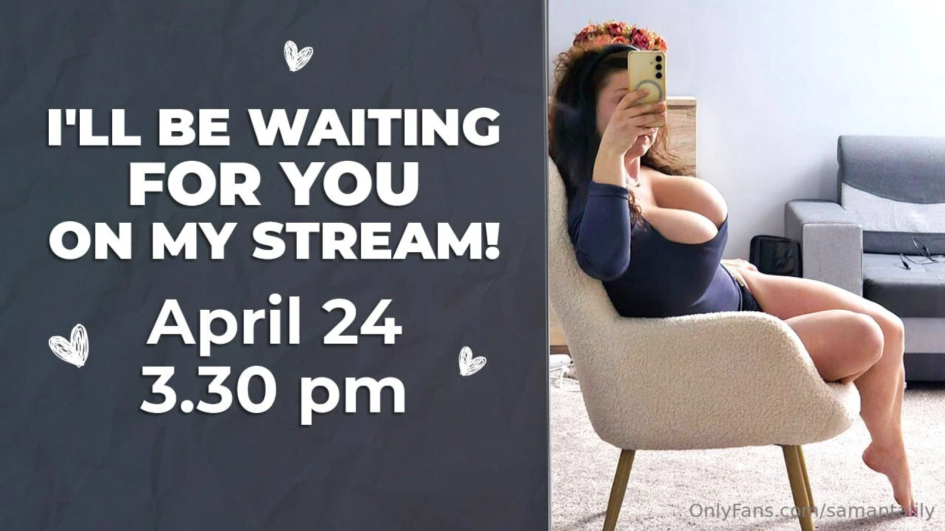 Well the countdown is on our sizzling live stream is happening 