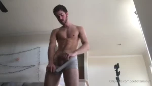Showing off the bulge and stroking a bit