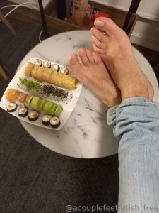 Sushi and feet