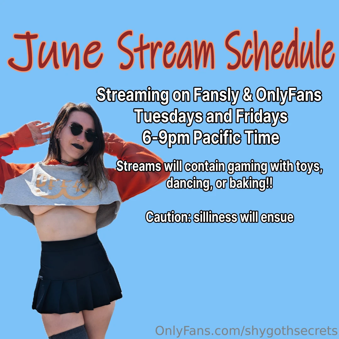 Stream schedule for the month 