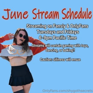 Stream schedule for the month