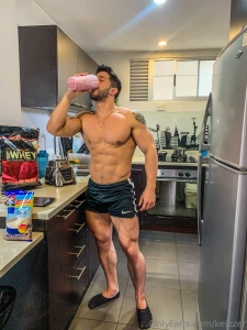 Getting my protein ready before i go to workout to strengthen my