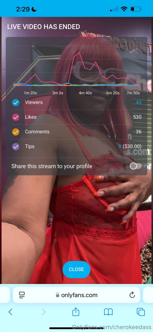 I was live n my lingerie red with the red hair you missed it 