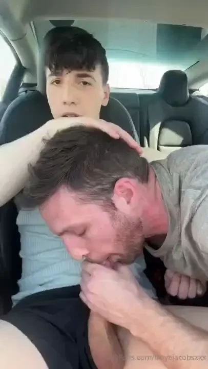 Risky car stroking and blowjobs with a stud loved stroking my cock 