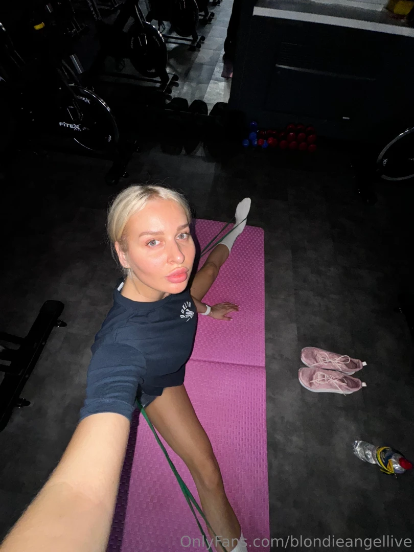 Stretching at the gym 