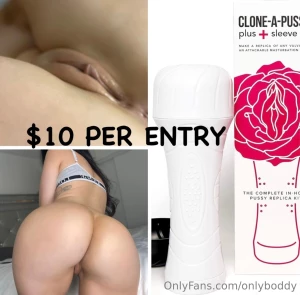 Tip 10 right now to get entered into winning a clone of my pussy w